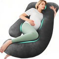 Pregnancy Pillow, U Shaped Pregnancy Pillows for Sleeping Full Body Pillow Maternity Pillow for Pregnant Women 58 Inch, Pregnant Women Must Have with Removable Cover, Black