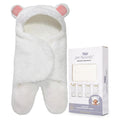 Baby Swaddle Blanket, Cute Bear Organic Cotton Receiving Swaddling Wrap, Newborn Baby Girl Soft Plush Sherpa Registry Gift, Pink, 0-3 Months