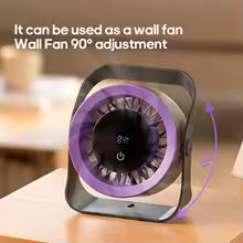 Newest Portable 4000mAh Rechargeable Table Fan Angle Adjustable Wall Fan Remote Control Touch Screen Mini High-speed Cooling Fan