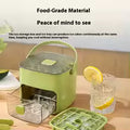 Double layer portable 48 grid press type ice maker with large capacity and easy demolding. Handheld ice box with lid and drawer