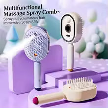 Electric Spray Air Cushions Massage Comb 3 in 1 Self Cleaning Steam Essential Oil Brush Rechargeable Spray Scalp Massager Combs