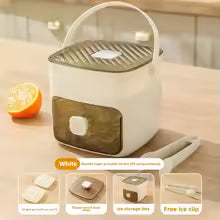 Double layer portable 48 grid press type ice maker with large capacity and easy demolding. Handheld ice box with lid and drawer