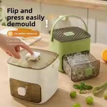 Double layer portable 48 grid press type ice maker with large capacity and easy demolding. Handheld ice box with lid and drawer