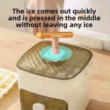 Double layer portable 48 grid press type ice maker with large capacity and easy demolding. Handheld ice box with lid and drawer