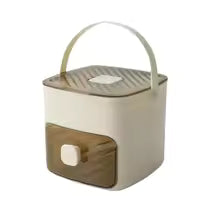 Double layer portable 48 grid press type ice maker with large capacity and easy demolding. Handheld ice box with lid and drawer