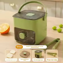 Double layer portable 48 grid press type ice maker with large capacity and easy demolding. Handheld ice box with lid and drawer