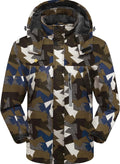 Men'S Windproof Ski Jacket Warm Raincoats Snowboarding Hooded Parka with Multi-Pockets